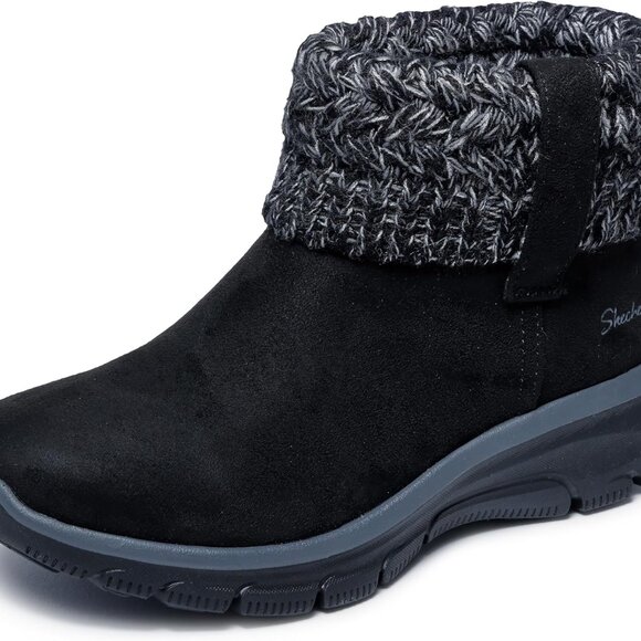 Women's Cozy Weather Boots Rubber Sole Ankle Casual Water-Resistant Black 7 - Picture 1 of 6